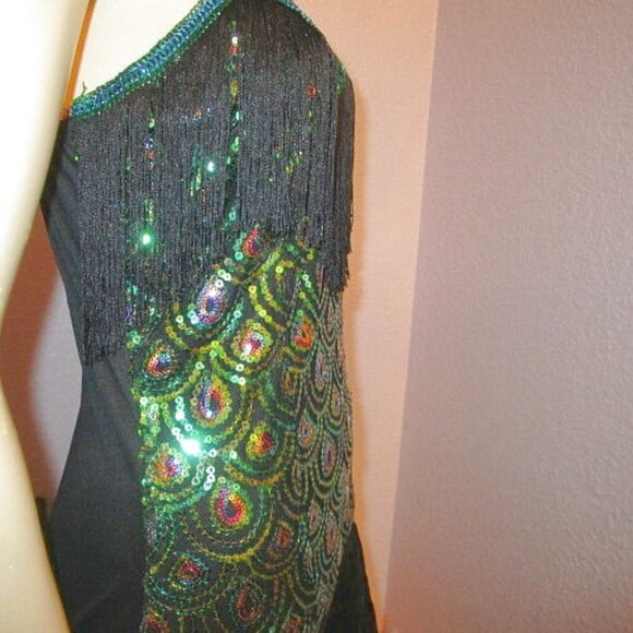 Leg Avenue SEQUINS Flapper Size M DRESS Halloween FRINGE Metallic GATSBY Costume - Picture 8 of 11